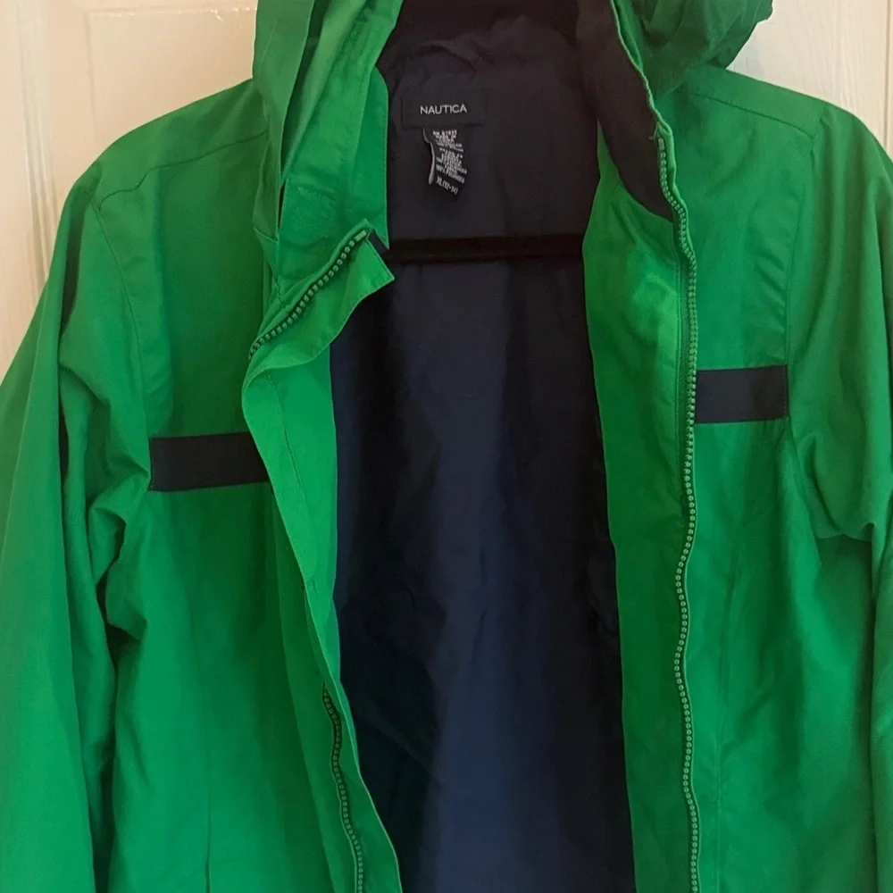 Nautica Kids Green Raincoat with Hood